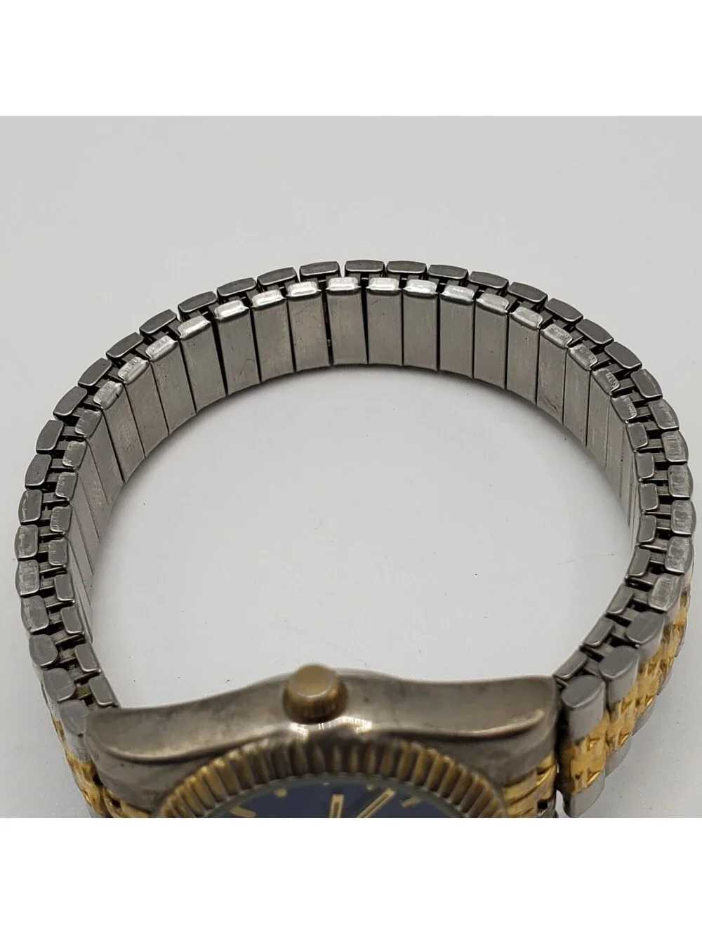 Enternity Quartz Watch Womens 25mm Blue Dial Stretch Band New Battery